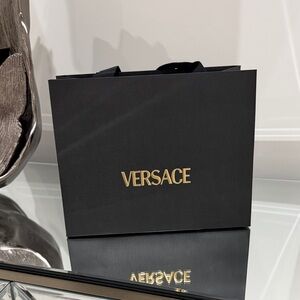 Versace Black Bag with Gold Logo